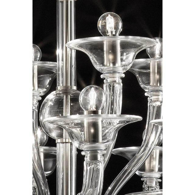 Transparent Linear Murano Glass Chandelier by Simoeng For Sale - Image 6 of 7