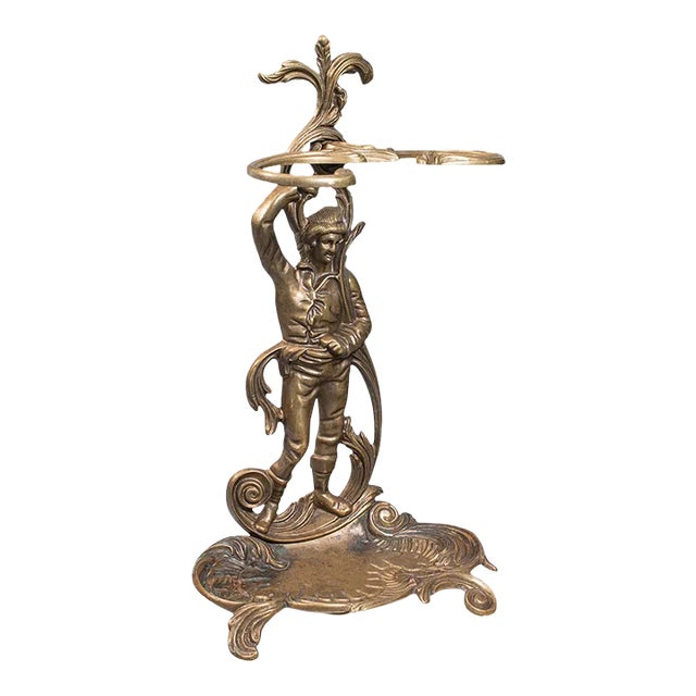 1940s Vintage Decorative Italian Brass Stick Stand For Sale