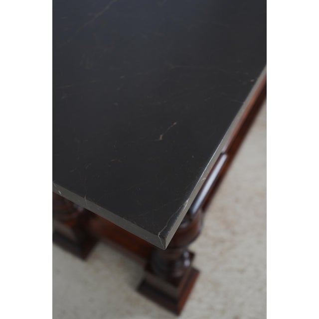 Stone Henredon 3 Drawer 2 Tier Marble Top Console Table For Sale - Image 7 of 18