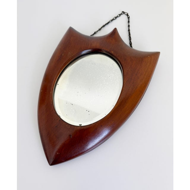 1930s Italian Deco Style Shield Wall Mirror For Sale - Image 10 of 11