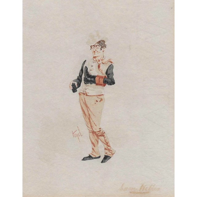 Figurative Antique Dickens Pickwick Papers Watercolor by Kyd For Sale - Image 3 of 3