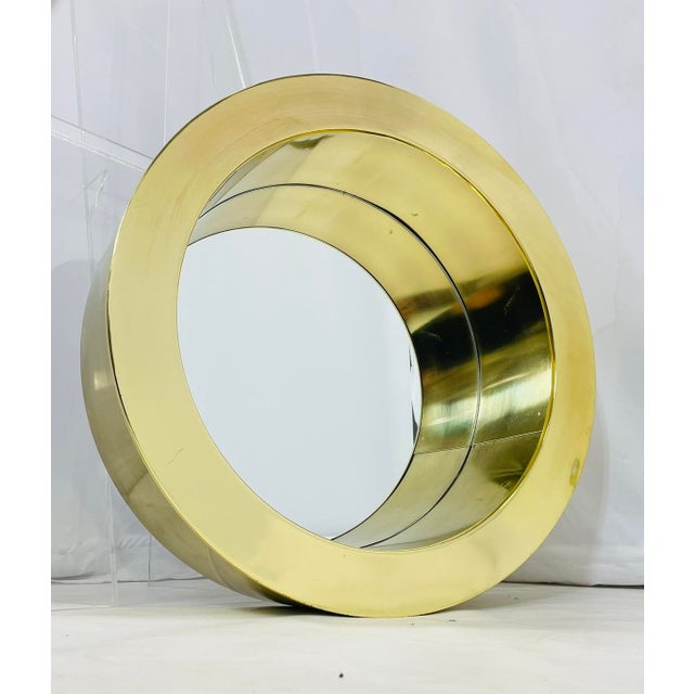 1960s 1960s Brass "Port Hole" Wall Mirror Attributed to Curtis Jere For Sale - Image 5 of 12