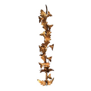 Vintage Italian Gilt Candle Wall Sconce For Sale