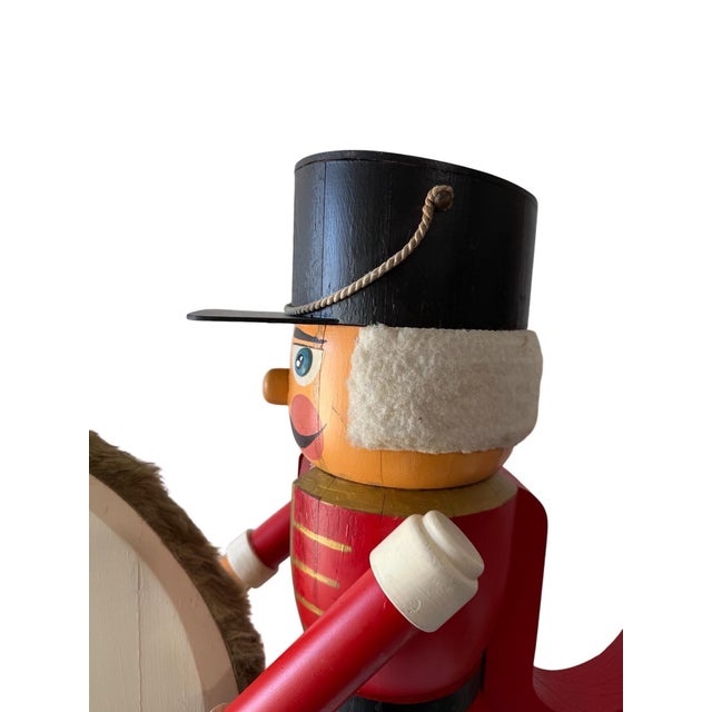 Red Unknown, Vintage Huge German Folk Art Wood Sculpture Rocking Horse Erzgebirge Reiterlein For Sale - Image 8 of 18