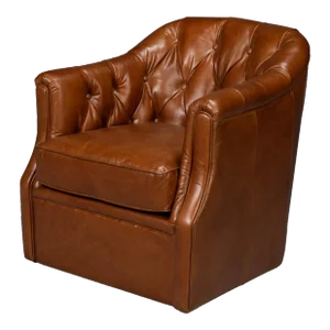 Contemporary Brown Leather Tub Armchair