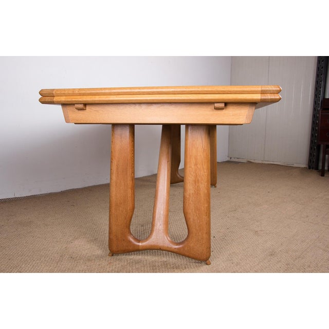 Large Extendable Dining Table in Oak by Guillerme et Chambron for Votre Maison, 1960s For Sale - Image 18 of 18