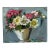 “Bloom Anyway”, Mixed Media Collage Flower Still Life Painting on Recycled Canvas by Artist Kristin Ashman. For Sale