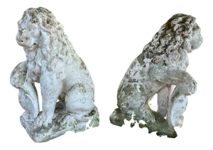 Garden Stone Lions, Set of 2