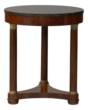 Empire French Mahogany Gueridon with Marble Top, 1920s