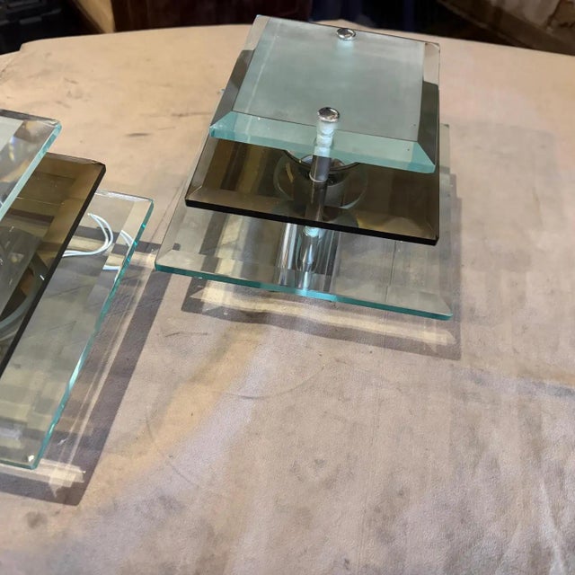 1960s Two 1960s Space Age Steel and Heavy Glass Wall Sconces by Veca For Sale - Image 5 of 10
