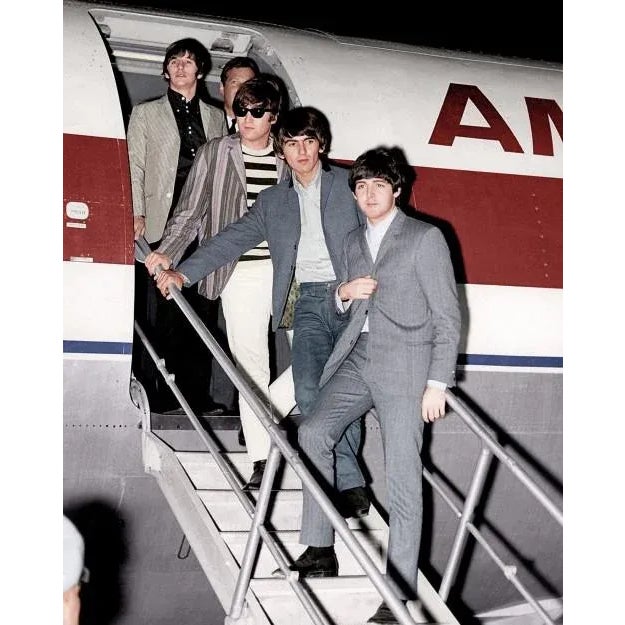 The Beatles Arriving Archival Pigment Print For Sale