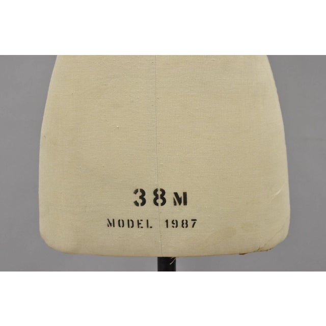 Vintage Modern Model Forms Dress Form Model 1987 Sz 38m on Cast Iron Base Stand For Sale - Image 9 of 16