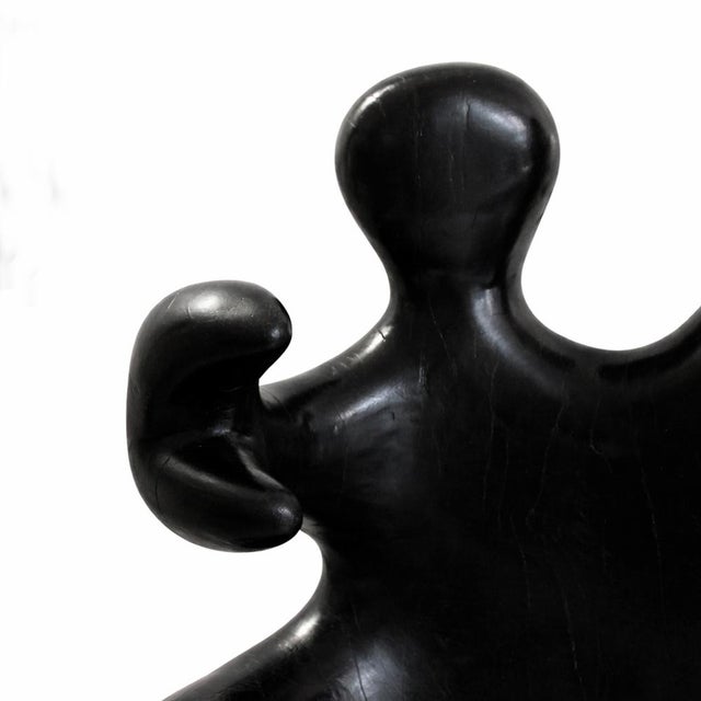 1980s 20th Century Romanian Sculptural Black Wood Armchair from Paul Covaci, 1980s For Sale - Image 5 of 9
