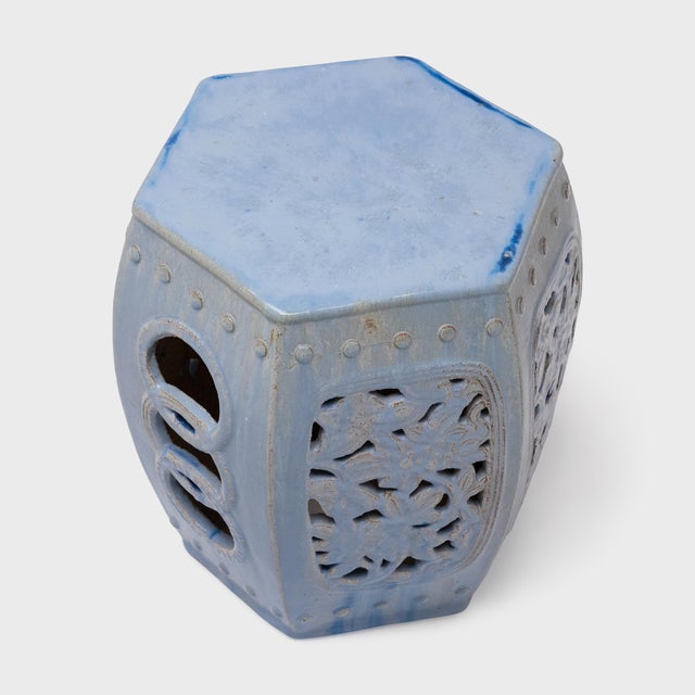 Chinese Chinese Periwinkle Peony Garden Stool, C. 1850 For Sale - Image 3 of 5
