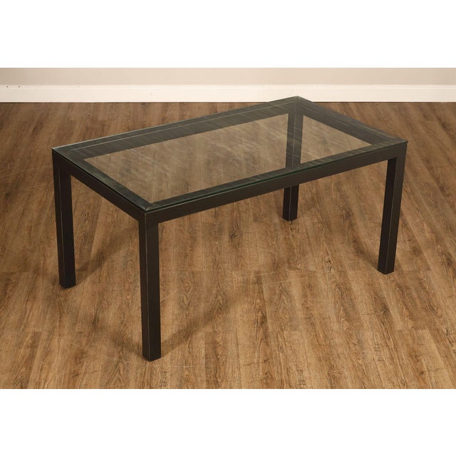 High Quality American MadeSteel Parsons Style Dining Table Featuring A Clean Lined Rectangular Form With Straight Square...