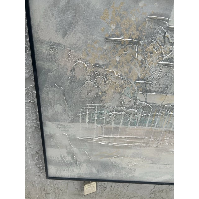 Lee Reynolds Large Brutalist Cafe Painting by Lee Reynolds For Sale - Image 4 of 12