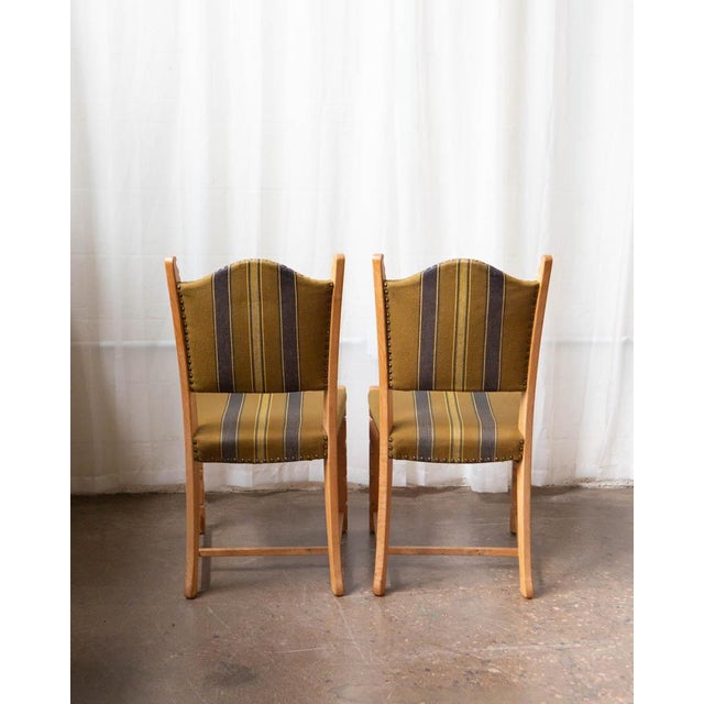 Set of Six Danish Modern Oak and Wool Dining Chairs in the Manner of Henning Kjærnulf, 1970s For Sale In Columbus - Image 6 of 17