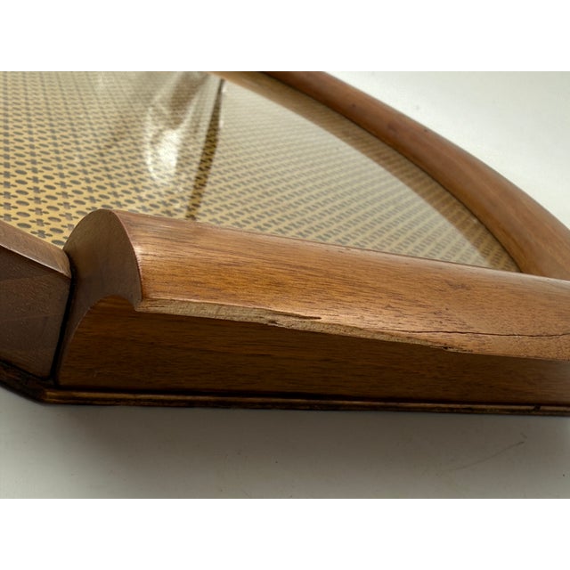 Mid-Century Wood and Brass Tray, Italy 1950s For Sale - Image 12 of 12