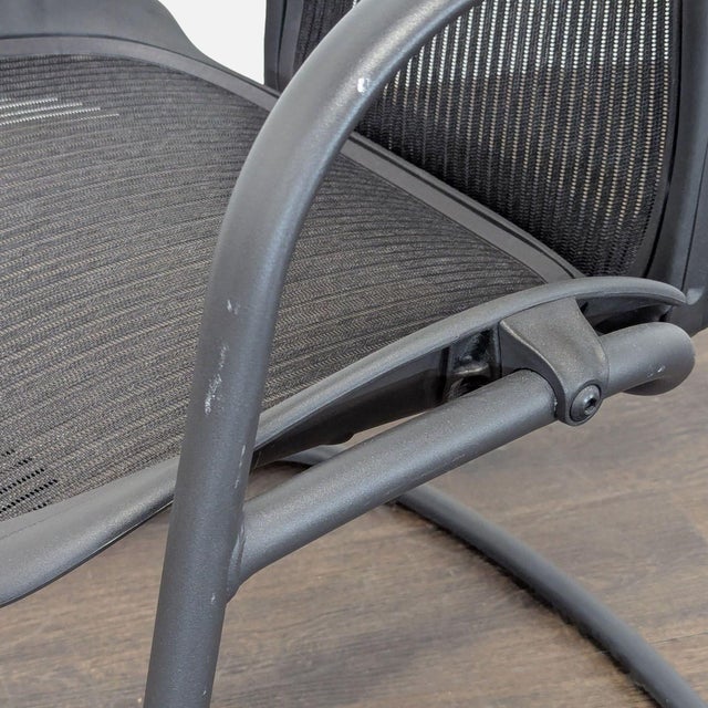 Herman Miller Aeron Black Mesh Cantilever Guest Chair For Sale In San Francisco - Image 6 of 7