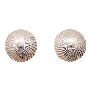 Vintage 1950s Signed Napier Round Domed Spiral Clip Earrings - 2 Pieces