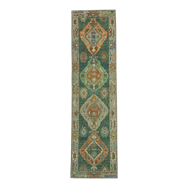 Turkish Oushak Rug 2'9" x 10' #19067 For Sale