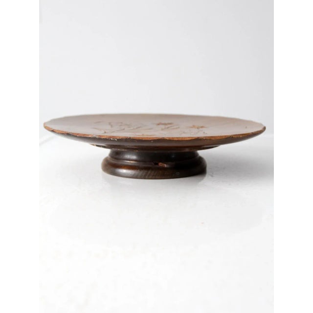 Mid-Century Modern Vintage Wooden Cake Stand For Sale - Image 3 of 9