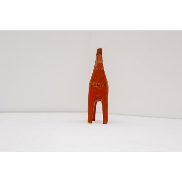 Red Vintage Swedish Handpainted Dala Horse by Nils Olsson, 1920s For Sale - Image 8 of 13