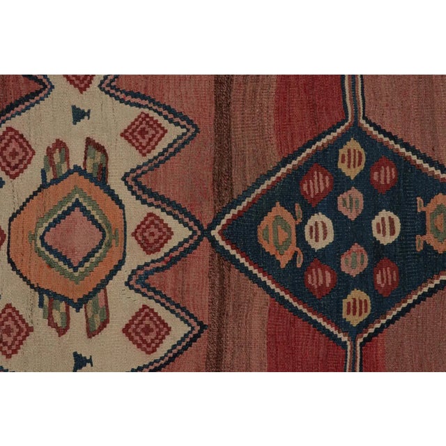 1950s 1950s Vintage Afghan Tribal Kilim in Red With Polychromatic Patterns by Rug & Kilim For Sale - Image 5 of 6