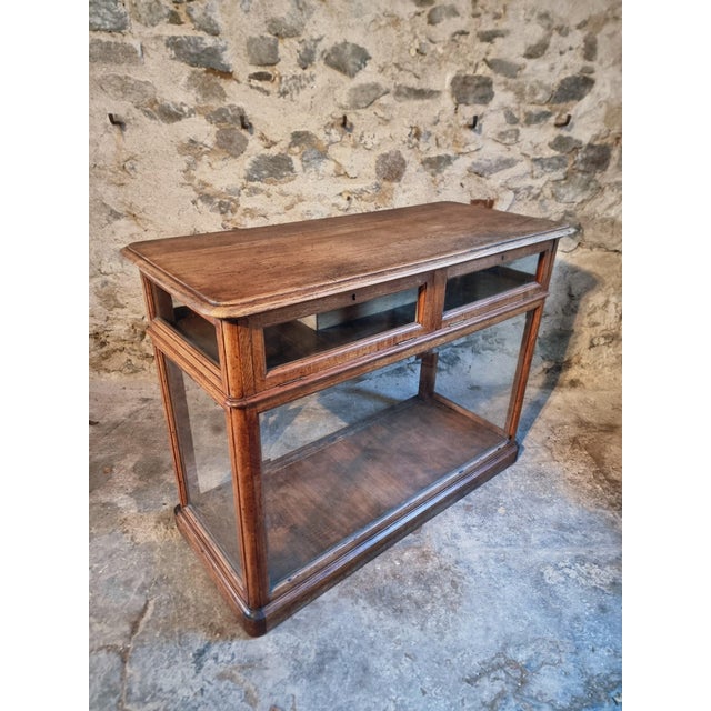 Antique French Oak Display Cabinet / Shop Counter with Glass Panels, 19th Century For Sale - Image 10 of 18