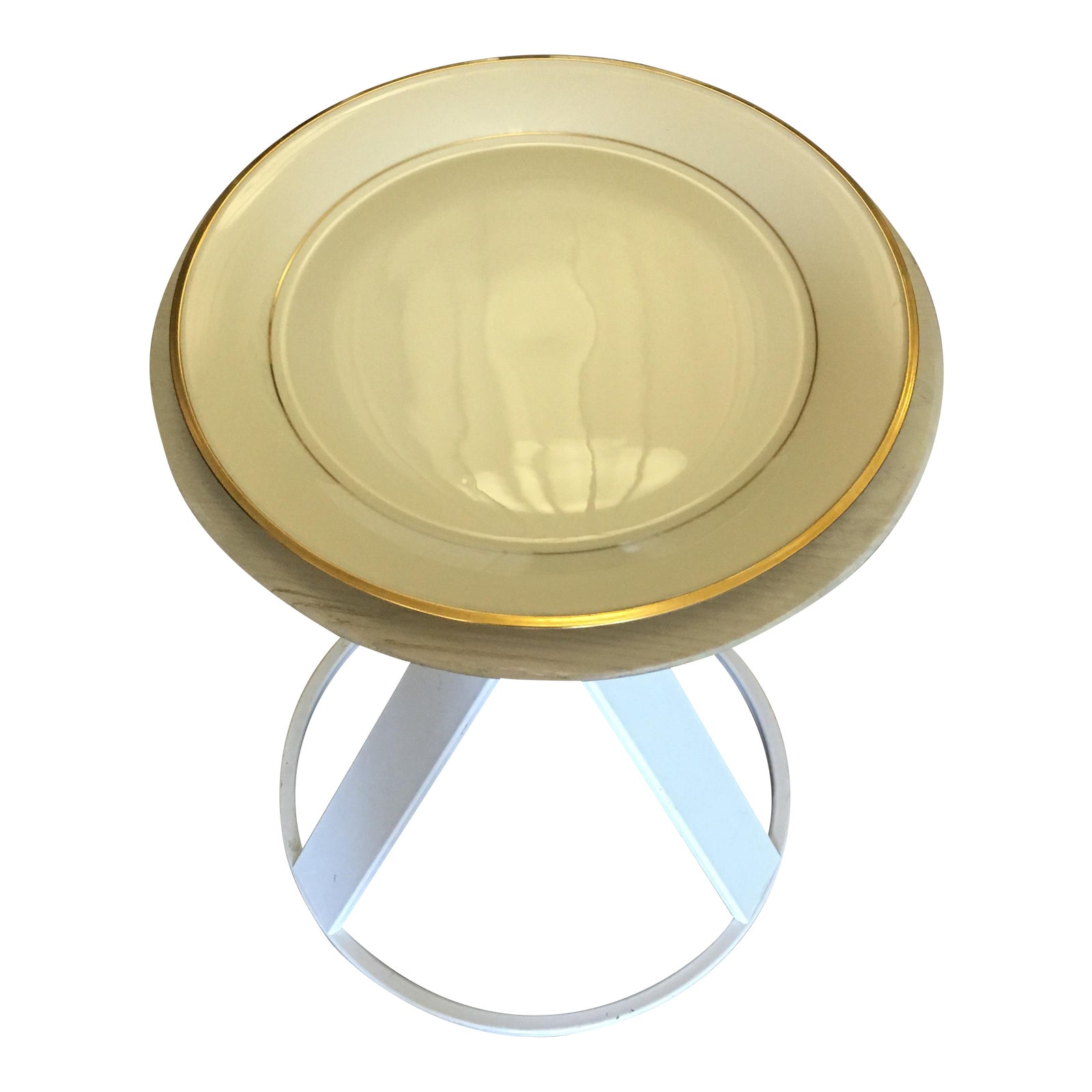 Lenox China Pattern Eternal Gold Trim Large Serving Plate | Chairish