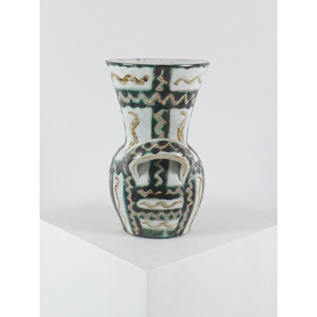 Ceramic Vase with Handles by Robert Picault, 1960s For Sale - Image 4 of 11