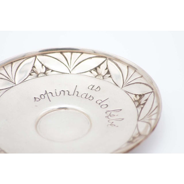 My Soups Engraved Silver Cup and Saucer, Set of 2 For Sale - Image 3 of 5