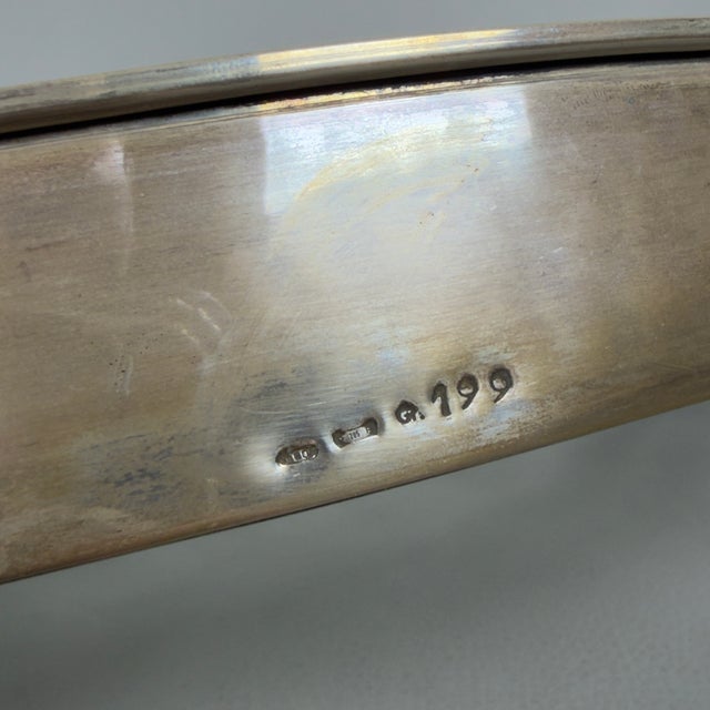 Oval Tray in 800 Silver and Satin Crystal For Sale - Image 11 of 15