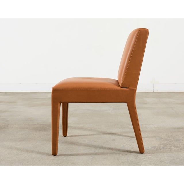 Ralph Lauren Italian Leather Mahogany Dalton Dining Chair For Sale - Image 14 of 17