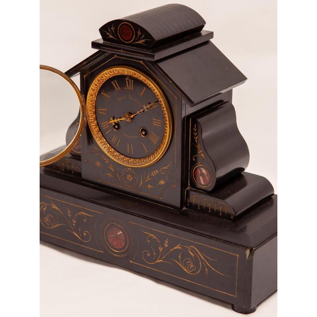 Antique Napoleon III Marble Mantel Clock by Adolf Fraaier, Amsterdam, 1900 For Sale - Image 10 of 11