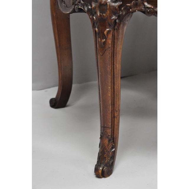 Antique French Country Louis XV Carved Walnut Cane Back Side Chairs - A Pair For Sale - Image 13 of 18