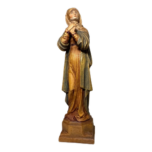 Vintage Italian Wood Hand Carved Religious Madonna Nurnberg Statue Sculpture