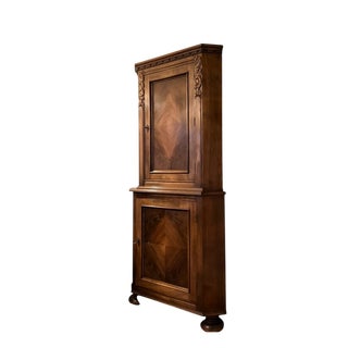 Mid-20th Century Architectural Oak Corner Cabinet, Denmark, 1950s For Sale