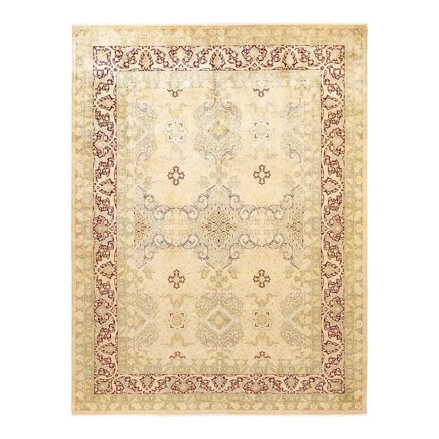 Mogul Collection Hand-Knotted Area Rug - Ivory 9' 1" x 12' 0" For Sale - Image 4 of 4