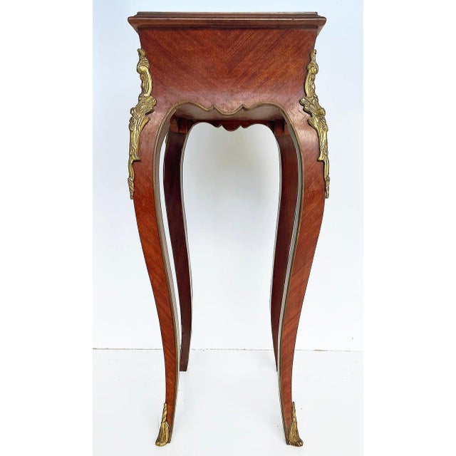 French Classic Louis XV Style Marquetry Nightstands With Drawer, 1910 For Sale - Image 4 of 9