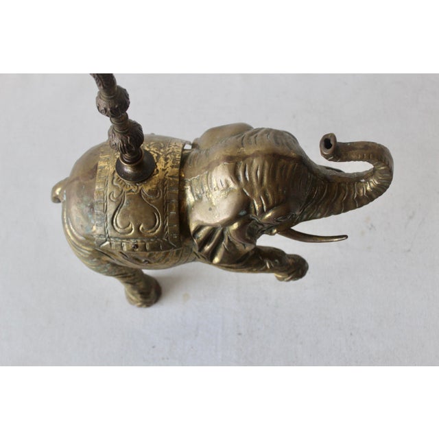 Vintage Maitland Smith Style Brass Figural Elephant Table Lamp For Sale - Image 12 of 13