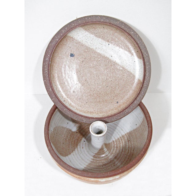 Ceramic 1990s Signed Hand-Thrown Studio Pottery Steam Pot With Lid For Sale - Image 7 of 14