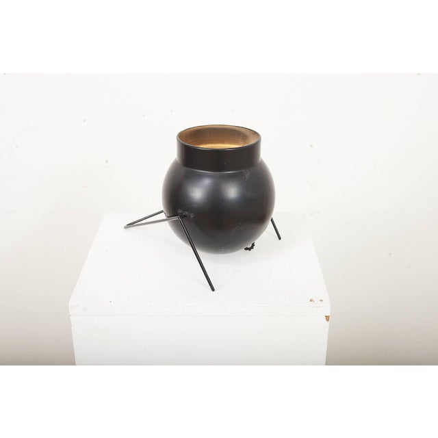 Vintage Table Lamp with Black Metal Stand For Sale - Image 5 of 13