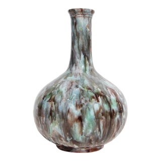 1920s Bordallo Pinheiro Art Deco Superb Flambé-Glazed Bottle Vase For Sale