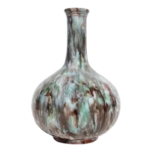 1920s Bordallo Pinheiro Art Deco Superb Flambé-Glazed Bottle Vase