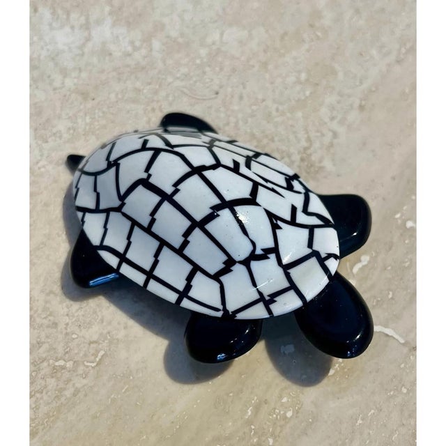 Mid-Century Modern Vintage Lea Stein Paris B&w Tortoise Brooch For Sale - Image 3 of 12