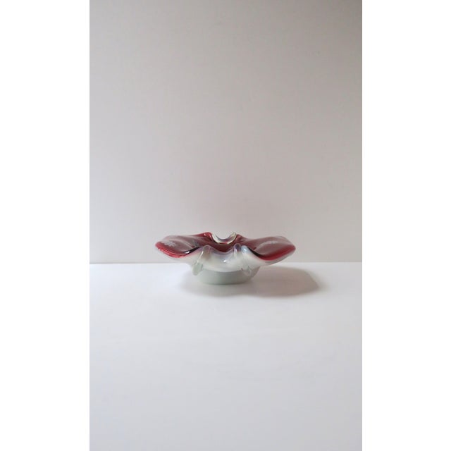 Italian Murano Art Glass Bowl Red Burgundy, Circa Mid-20th C For Sale - Image 13 of 14