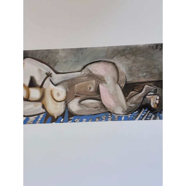 Pablo Picasso After Pablo Picasso Reclining Nude on Blue Carpet. Abstract. Lithograph (Offset). For Sale - Image 4 of 10