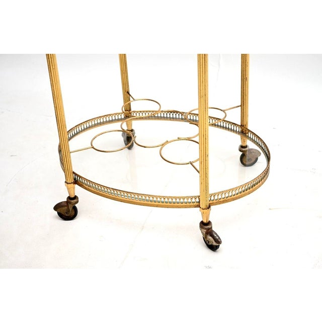 Vintage French Brass Drinks Trolley, 1960s For Sale - Image 10 of 11