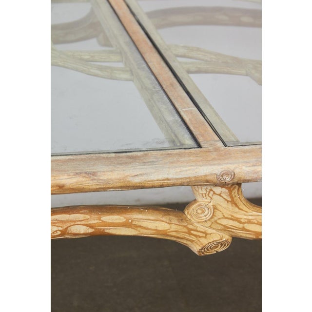 Vintage Wooden Dining Table with Brutalist Glass Top, 1970s For Sale - Image 11 of 13